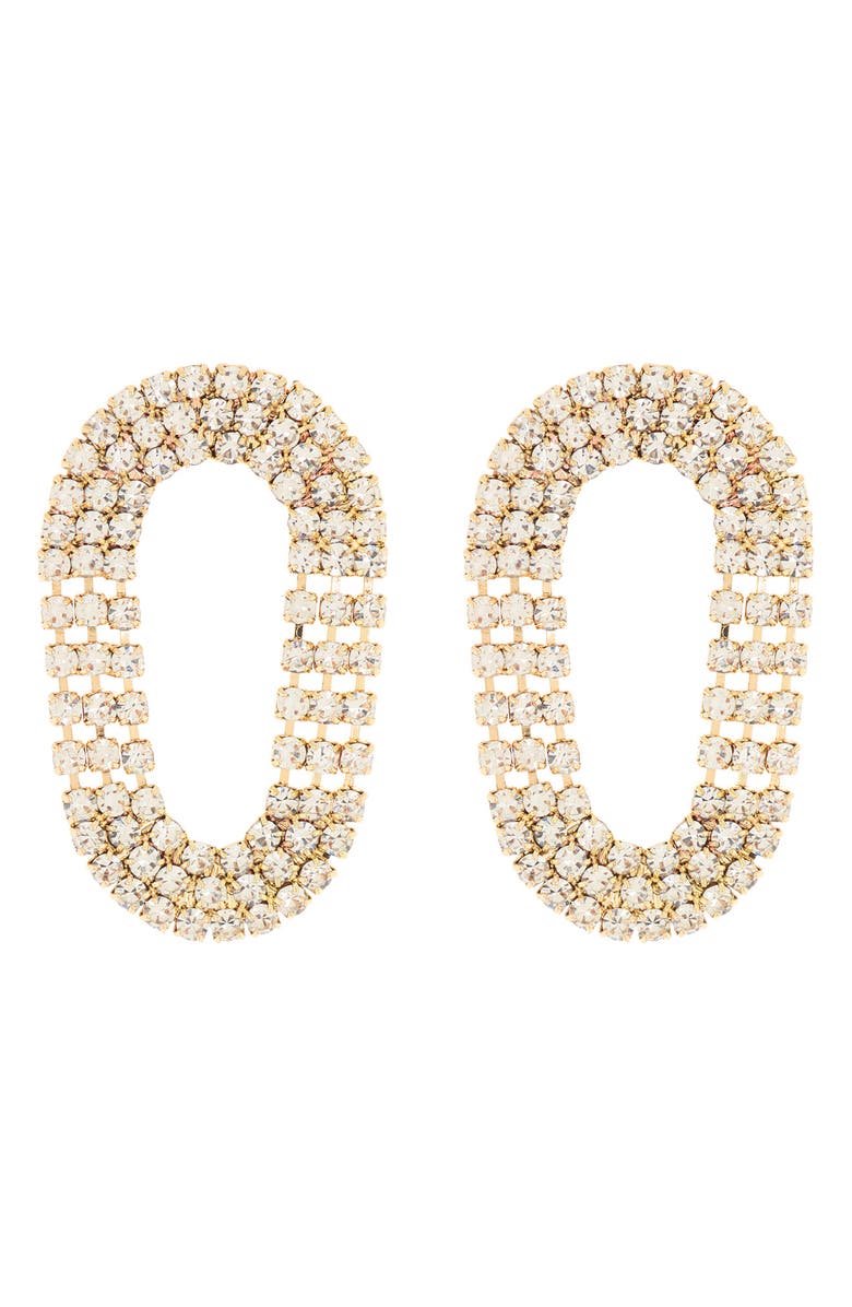 Adornia Pavé Cascade Oval Hoop Earrings, Main, color,