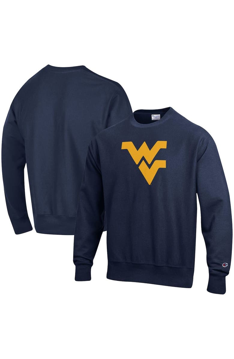 Champion Men's Champion Navy West Virginia Mountaineers Vault Logo Reverse Weave Pullover Sweatshirt, Main, color,