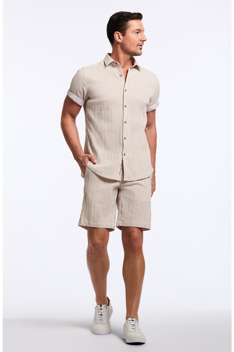 Fornillo Short Sleeve Shirt, Alternate, color, KHAKI