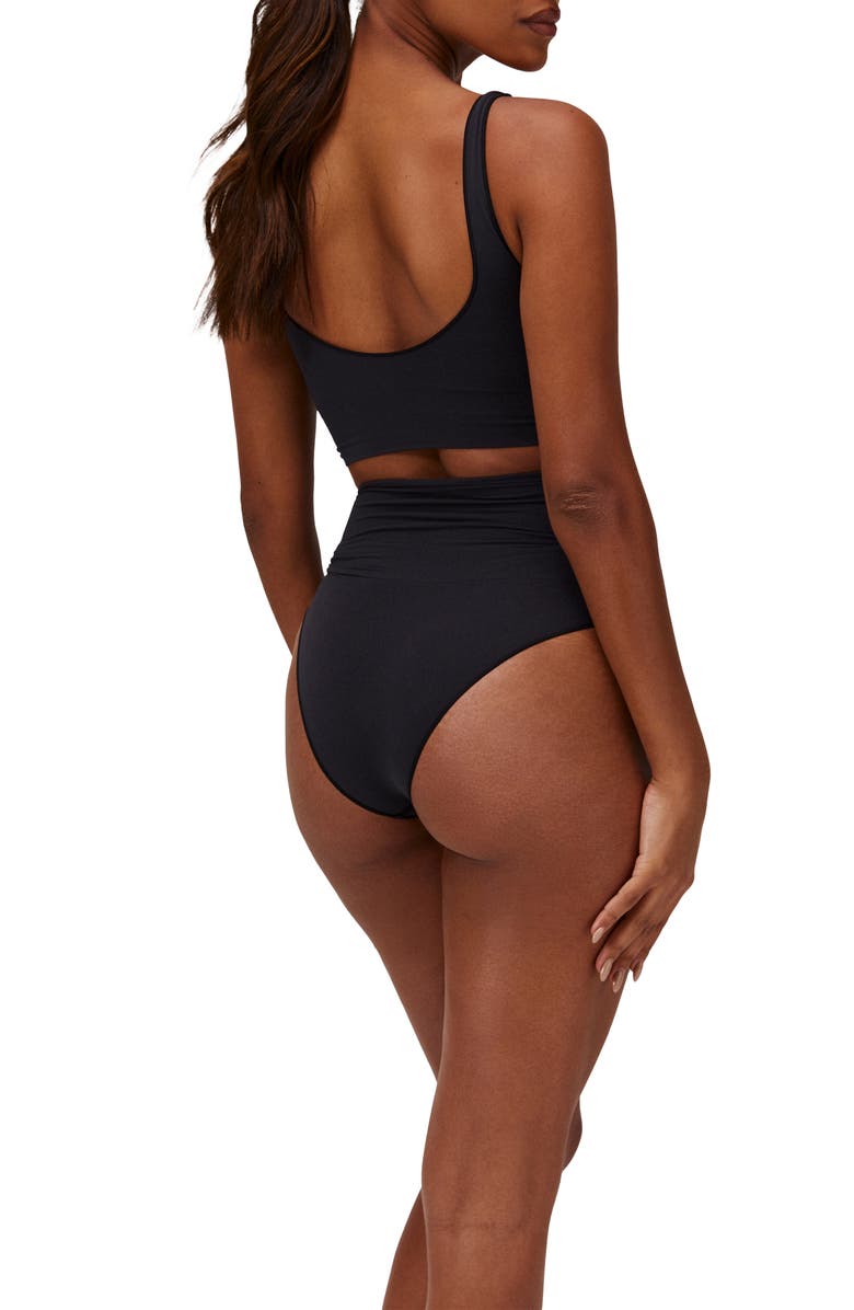 Noody Seamless sculpt high-waisted panties, Alternate, color, Black