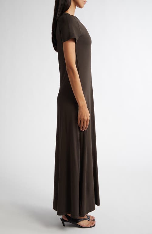 Totême Black Fluid Jersey Long Dress In Brown