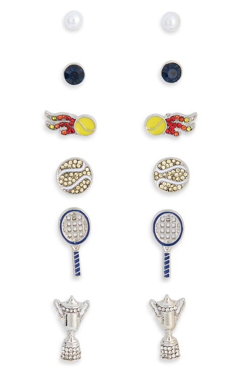 6-Pack Tennis Stud Earrings