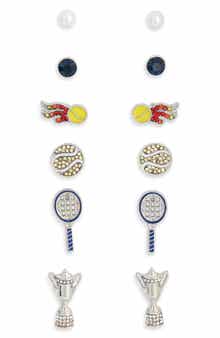 6-Pack Tennis Stud Earrings