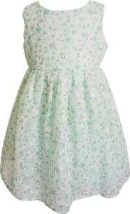 Popatu Kids' Floral Embroidered Tulle Overlay Dress