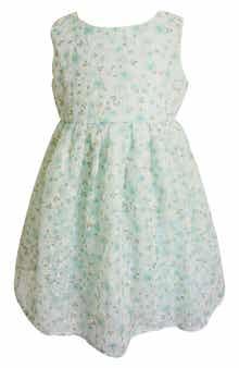 Kids' Floral Embroidered Tulle Overlay Dress