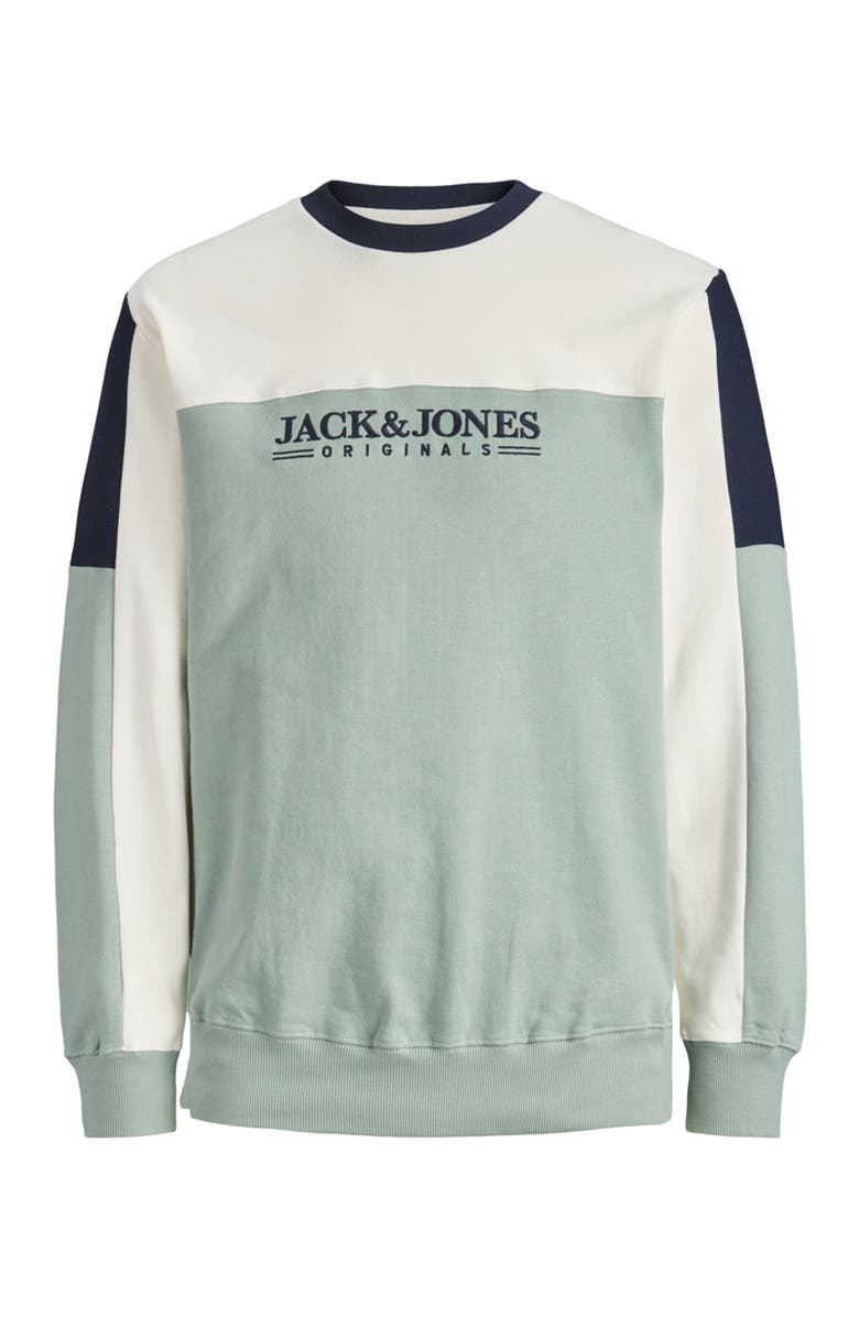 JACK&JONES Jorcalli Logo Crew Neck Sweatshirt, Main, color, 