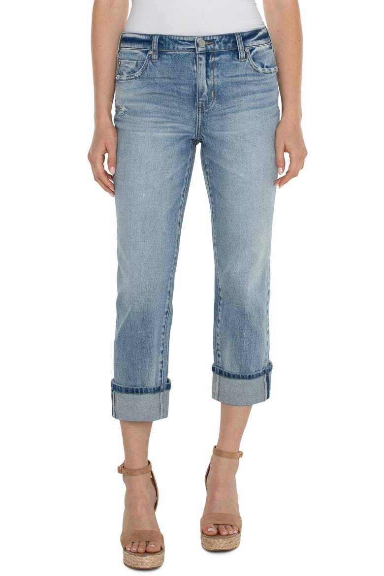 Marley Distressed Back Seam Girlfriend Jeans, Main, color, OLD COAST