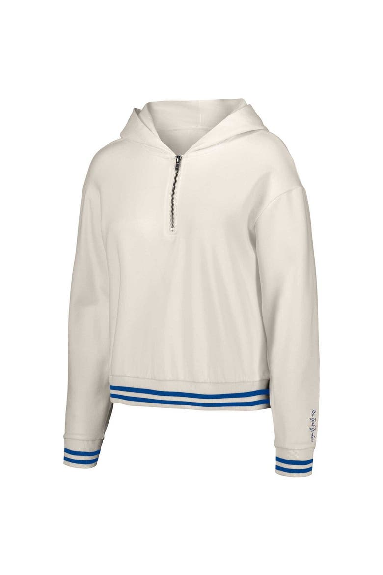 Women's Lusso  White New York Yankees Magnolia Tri-Blend Quarter-Zip Hoodie, Alternate, color, White