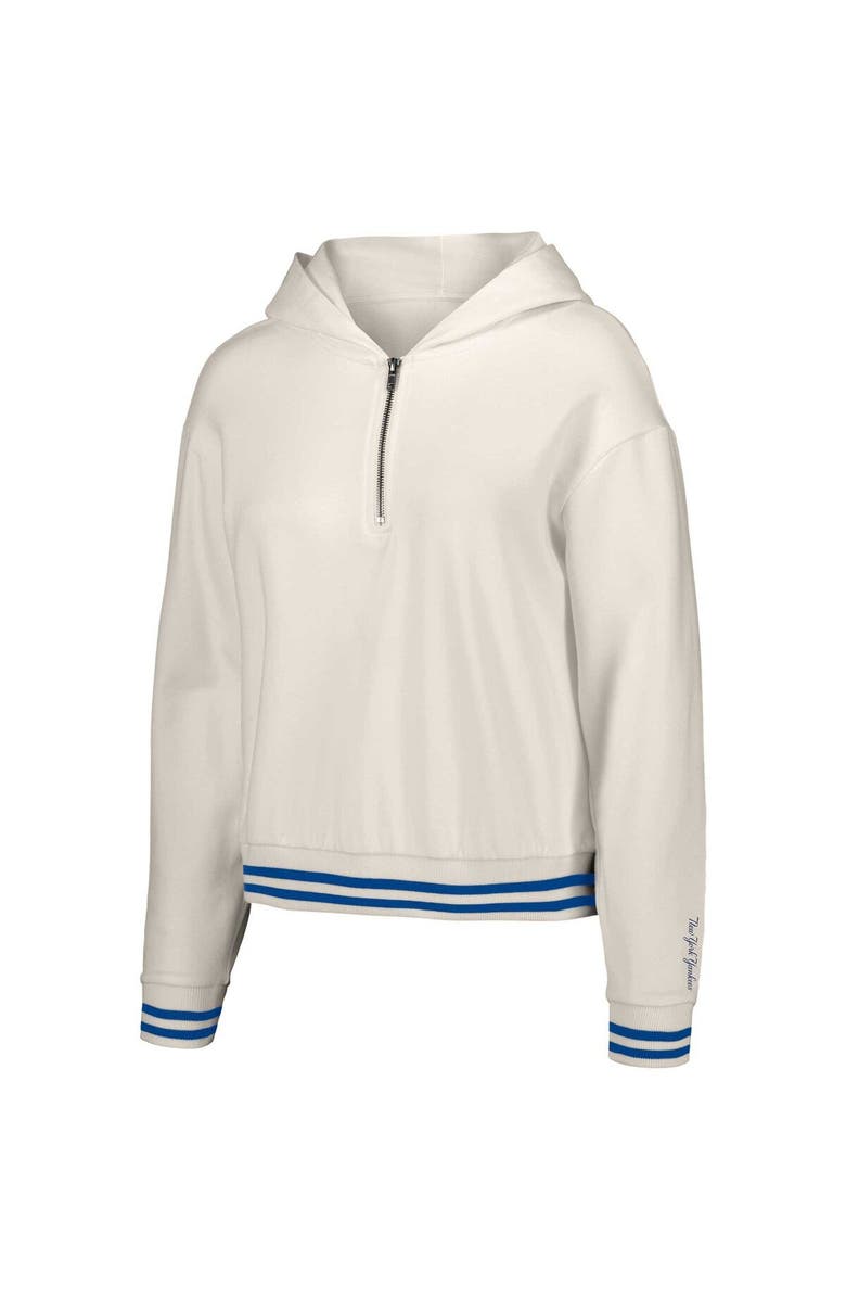 LUSSO Women's Lusso White New York Yankees Magnolia Tri-Blend Quarter-Zip Hoodie, Alternate, color, White