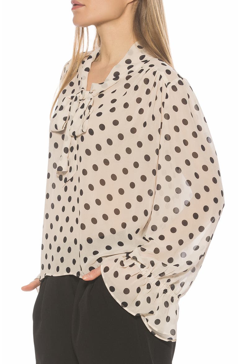 Bow Shirt, Alternate, color, IVORY POLKA