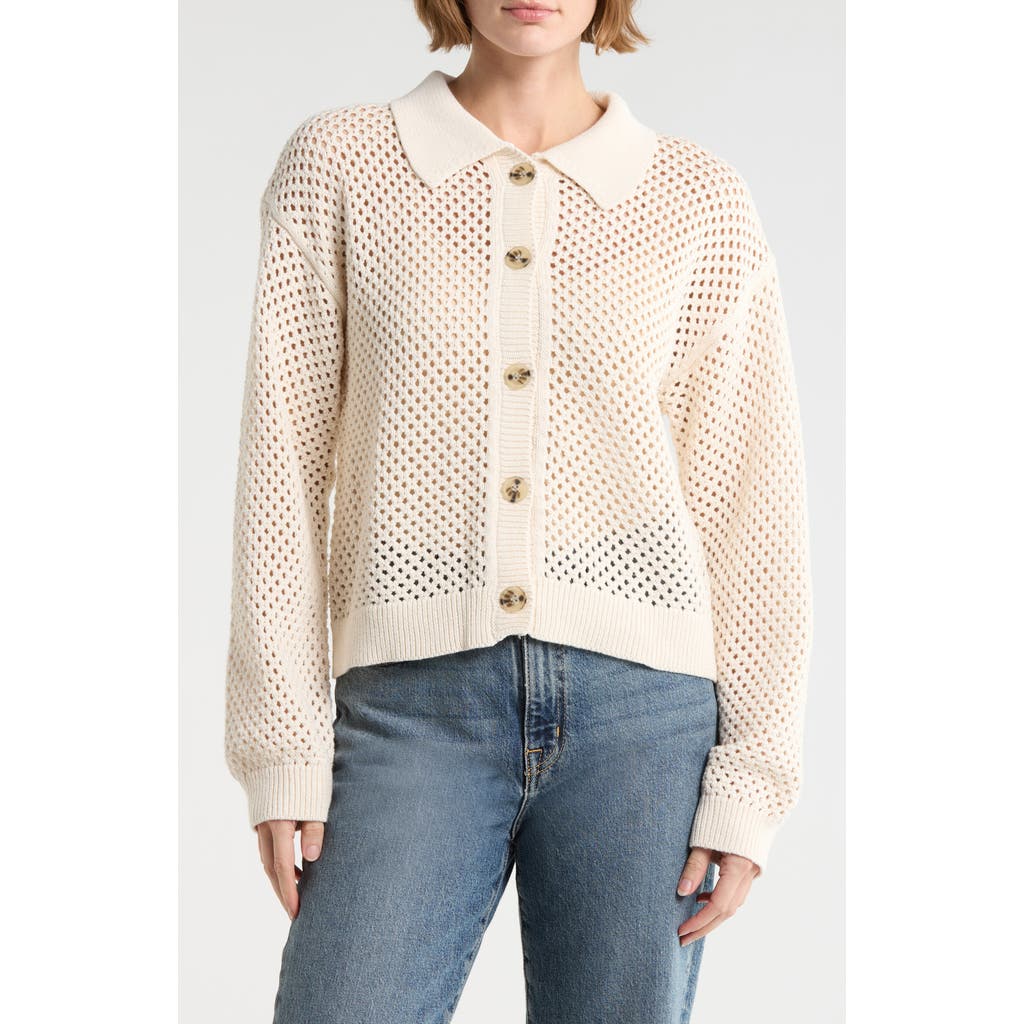 Sanctuary Cotton Open Stitch Cardigan In White