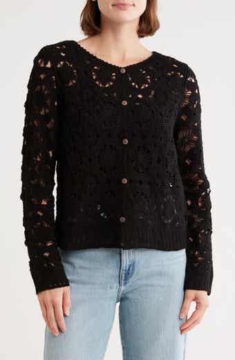 INTERNATIONAL DESIGNER Open Stitch Cotton Cardigan