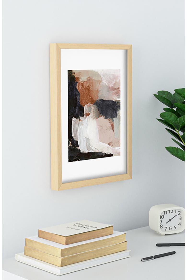Earthly Abstract Framed Art Print, Alternate, color, ORANGE