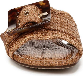 Bambi Raffia Buckle Slide Sandal