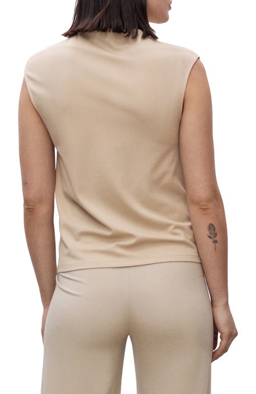 Mango Candela Extended Shoulder Funnel Neck Top In Neutral