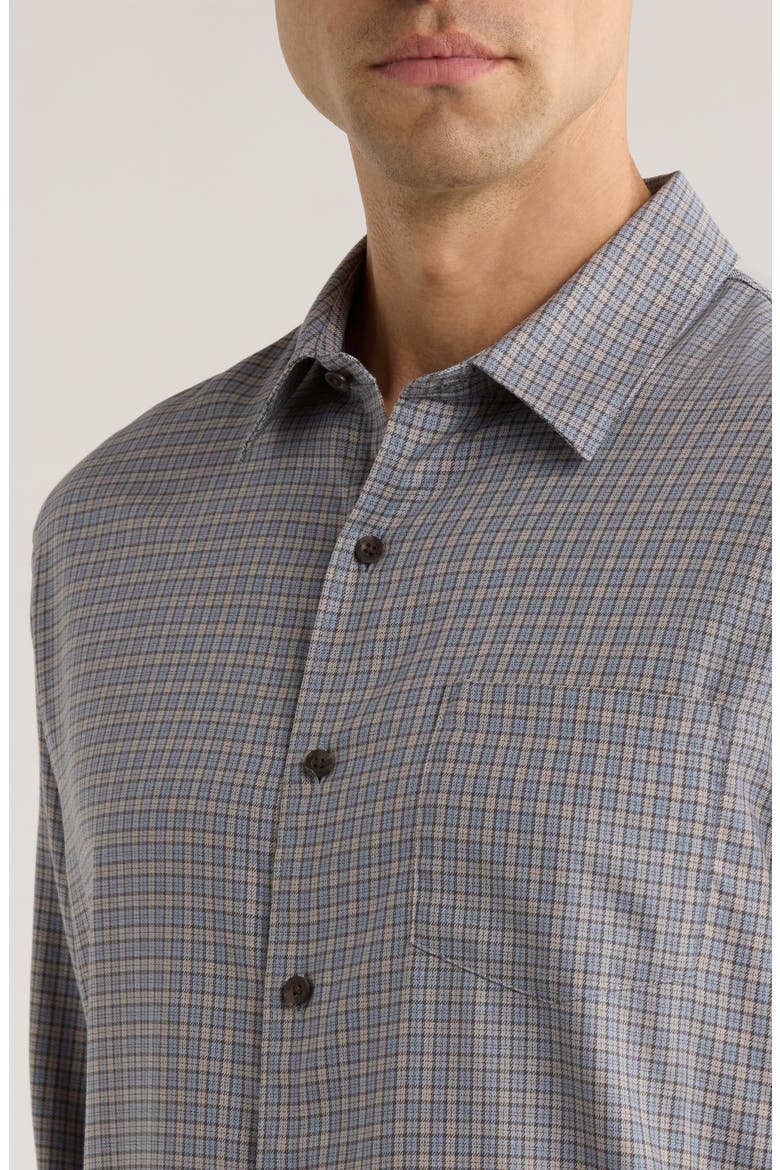 Genesse Plaid Button-Up Shirt, Alternate, color, STEEL BLUE COMBO