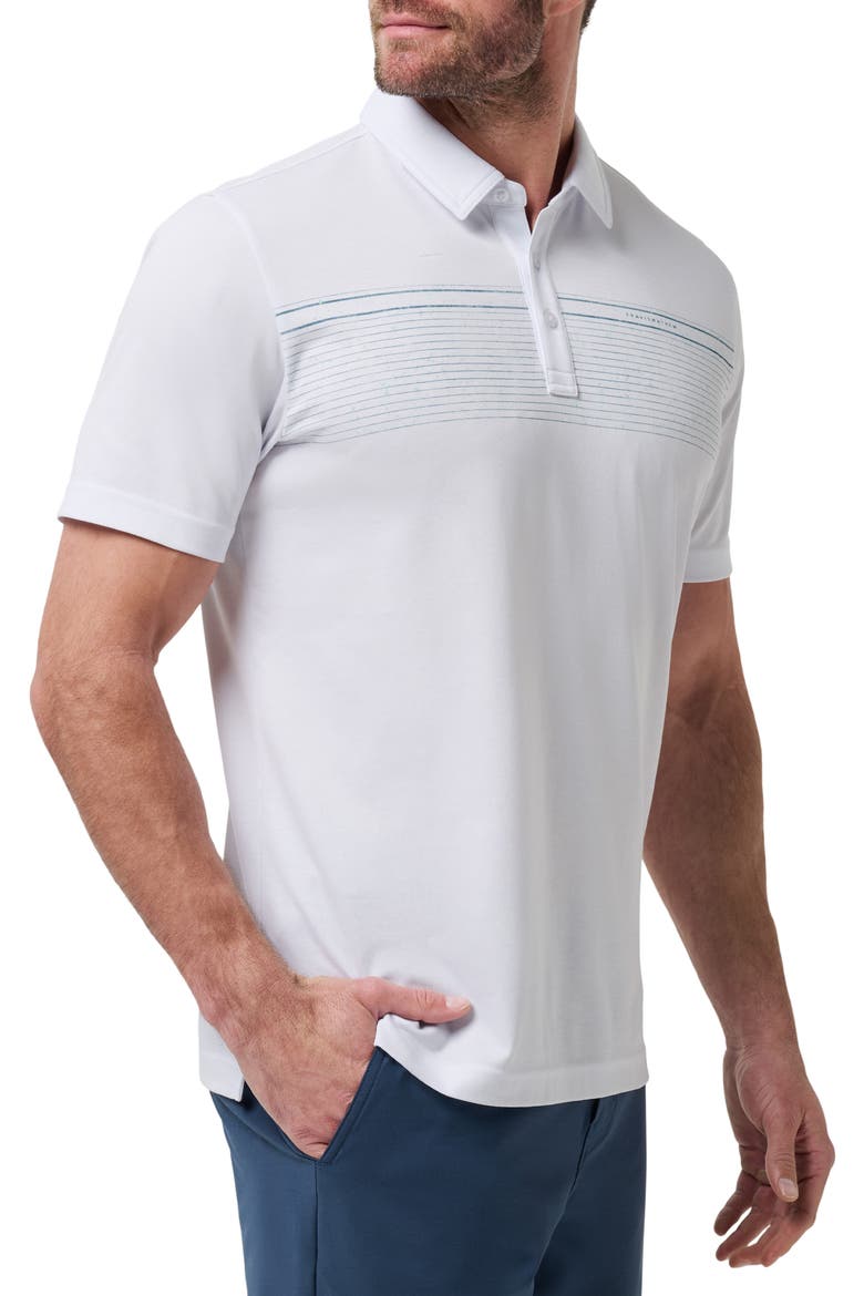 Overstay Chest Stripe Polo, Alternate, color, WHITE