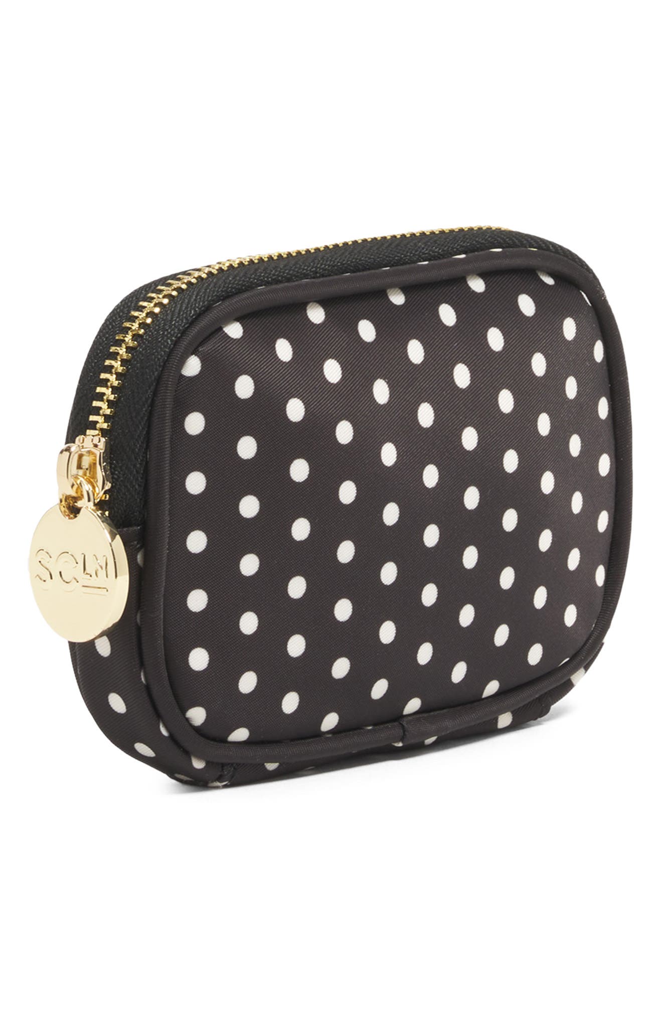 Stoney Clover Lane Micro Dot Print Nylon Pouch, Alternate, color, Small Dot Black Base