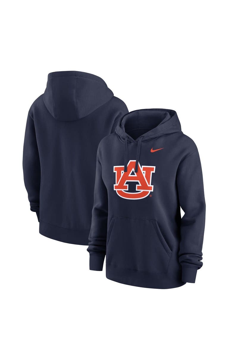 Nike Women's Nike  Navy Auburn Tigers Wordmark Club Fleece Pullover Hoodie, Main, color, Navy