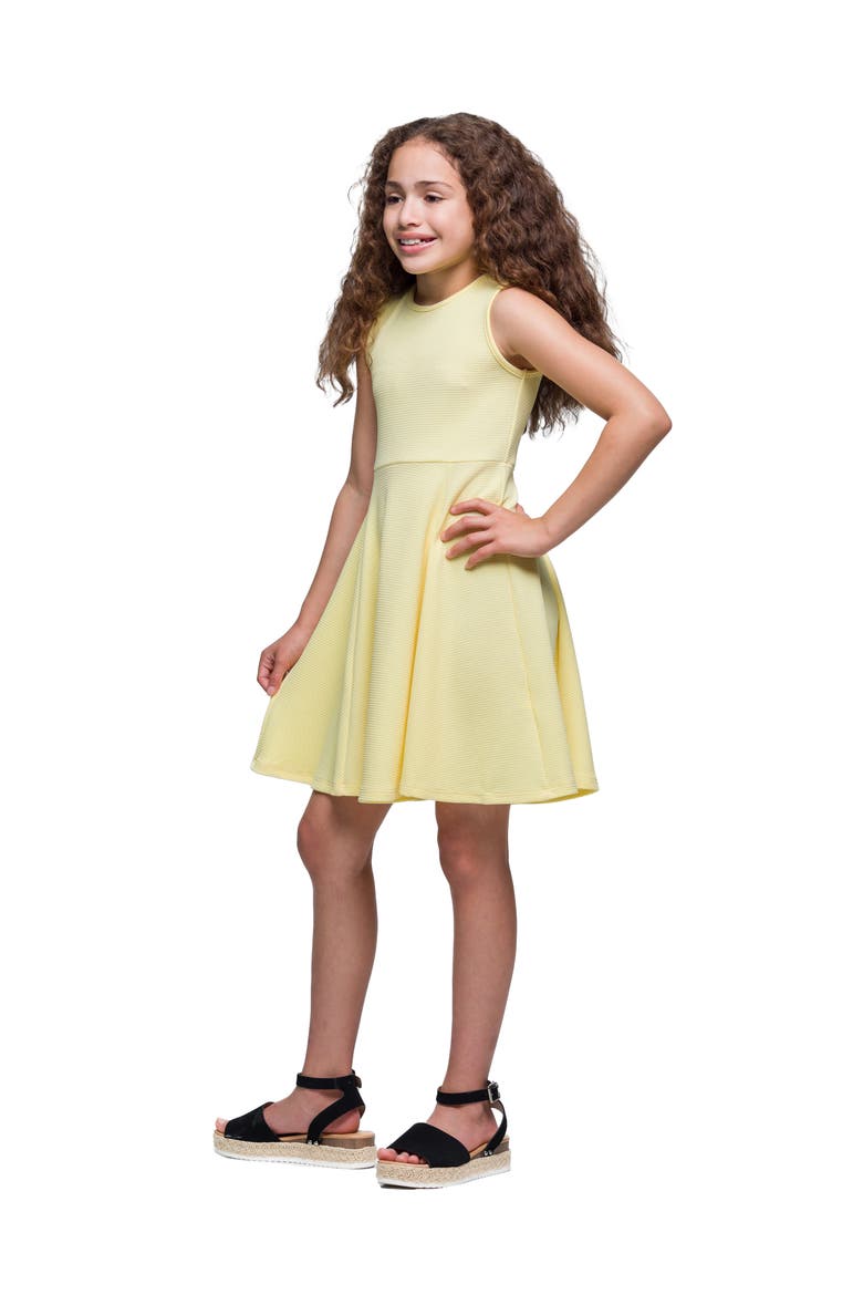 Sleeveless Knee Length Fit and Flare Dress, Alternate, color, Yellow