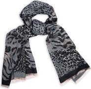 SAACHI Mixed Animal Print Scarf
