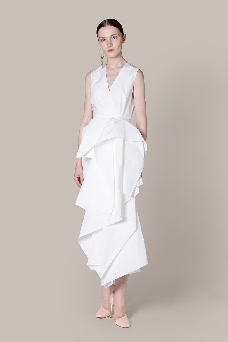 Esra Taffeta Bridal Dress, Alternate, color, Ivory