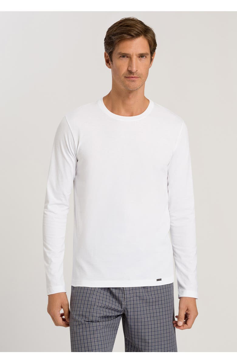 Hanro Living Cotton Crew Neck Top, Alternate, color, White