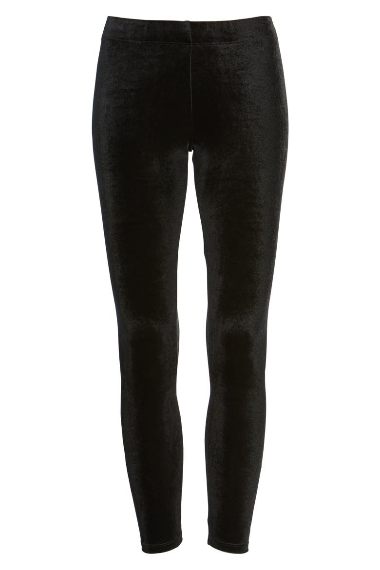 Luxe Velvet Leggings, Alternate, color, BLACK