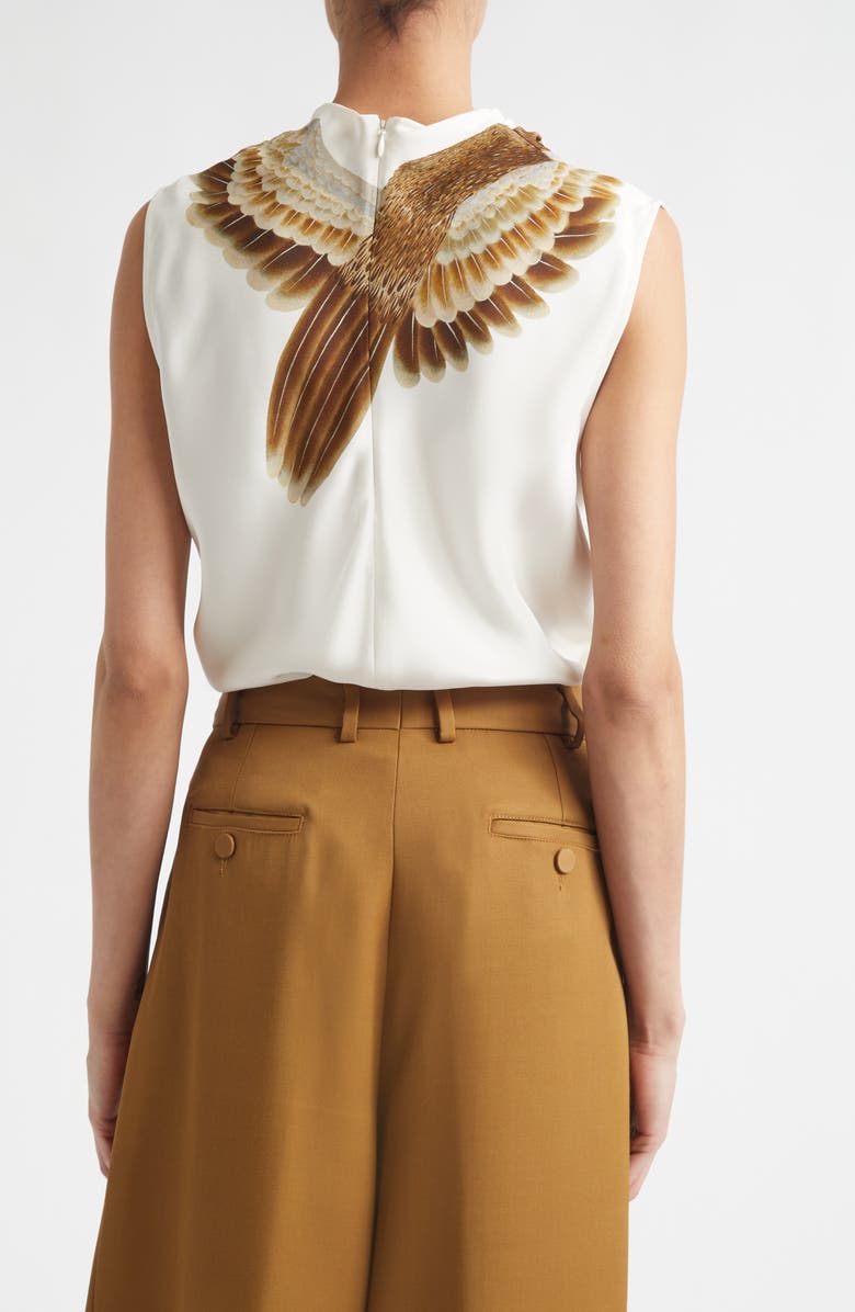 Altuzarra Arlie Silk Top, Alternate, color, Ivory Goose