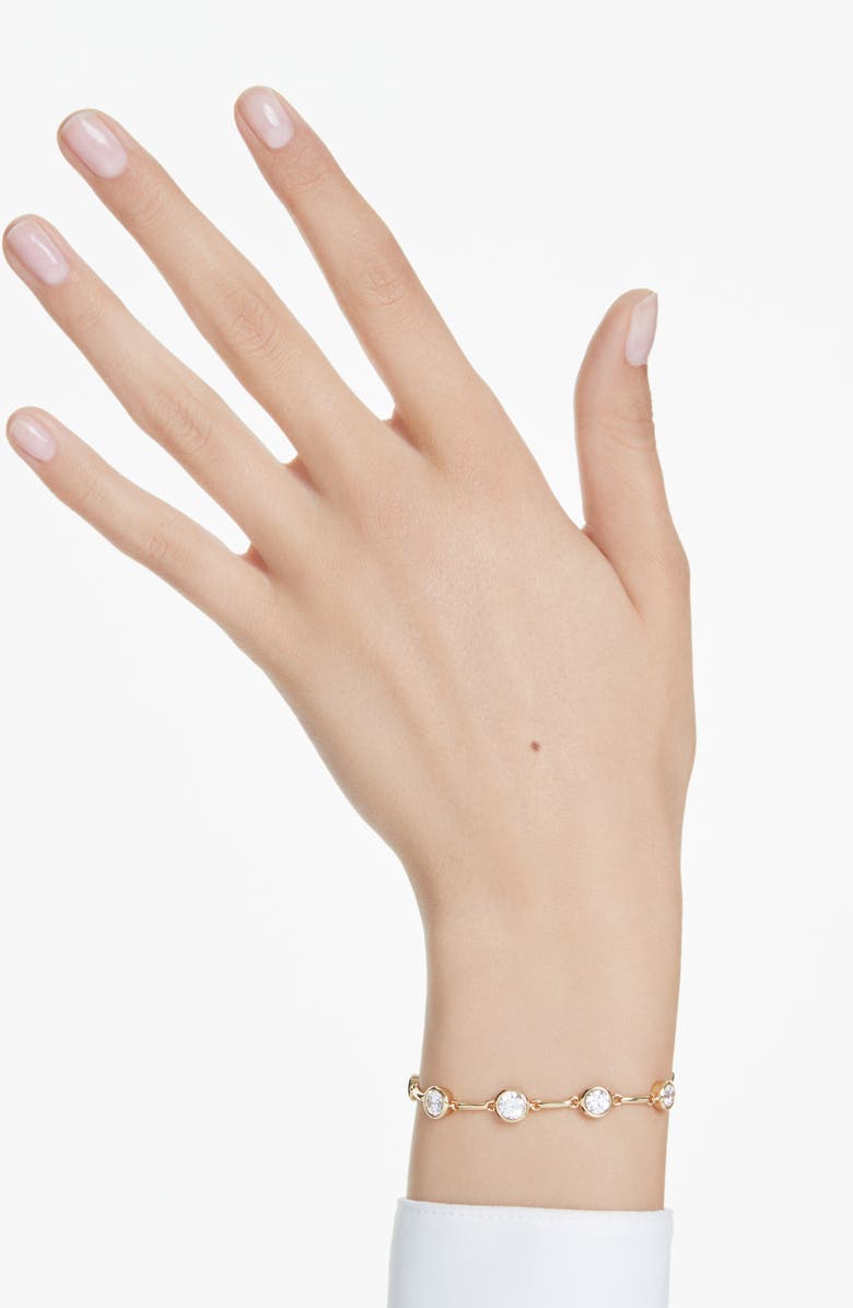 Swarovski Imber Space Out Bracelet, Alternate, color, White/ Gold
