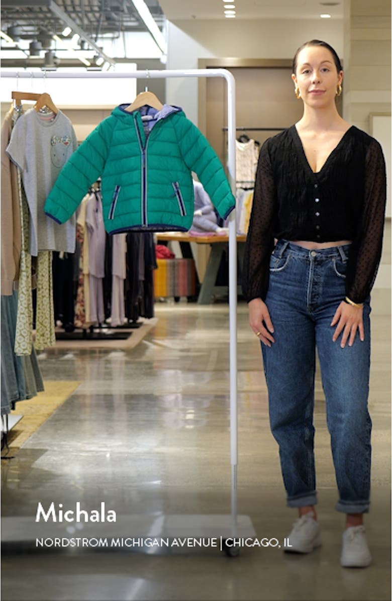 Kids' Pack Away Solid Quilted Zip-Up Hooded Jacket, sales video thumbnail