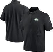 Nike Men's Nike  Black New York Jets Sideline Coach Short Sleeve Hoodie Quarter-Zip Jacket