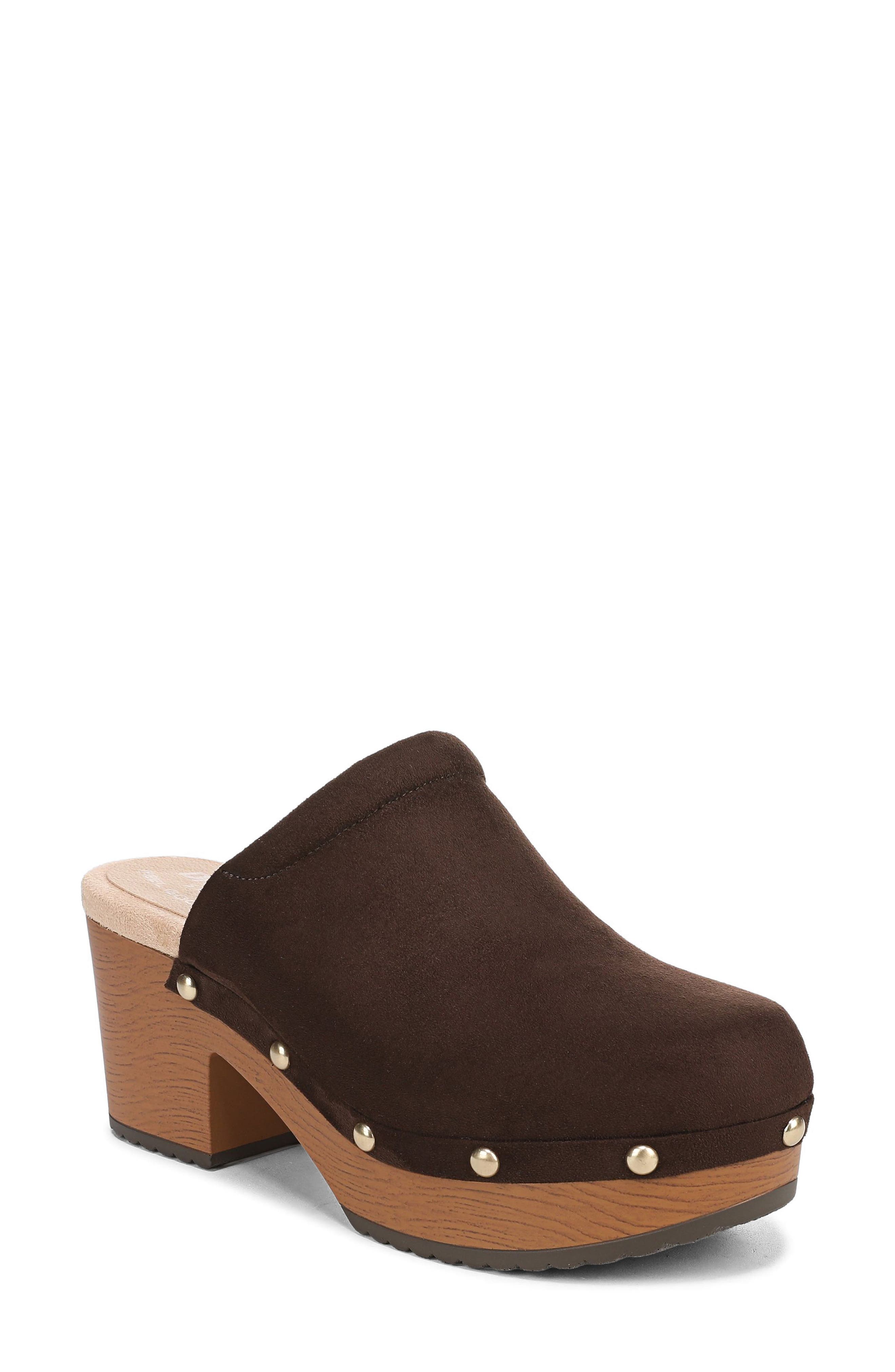 Classic Joy Clog, Main, color, DARK UMBER MICROSUEDE