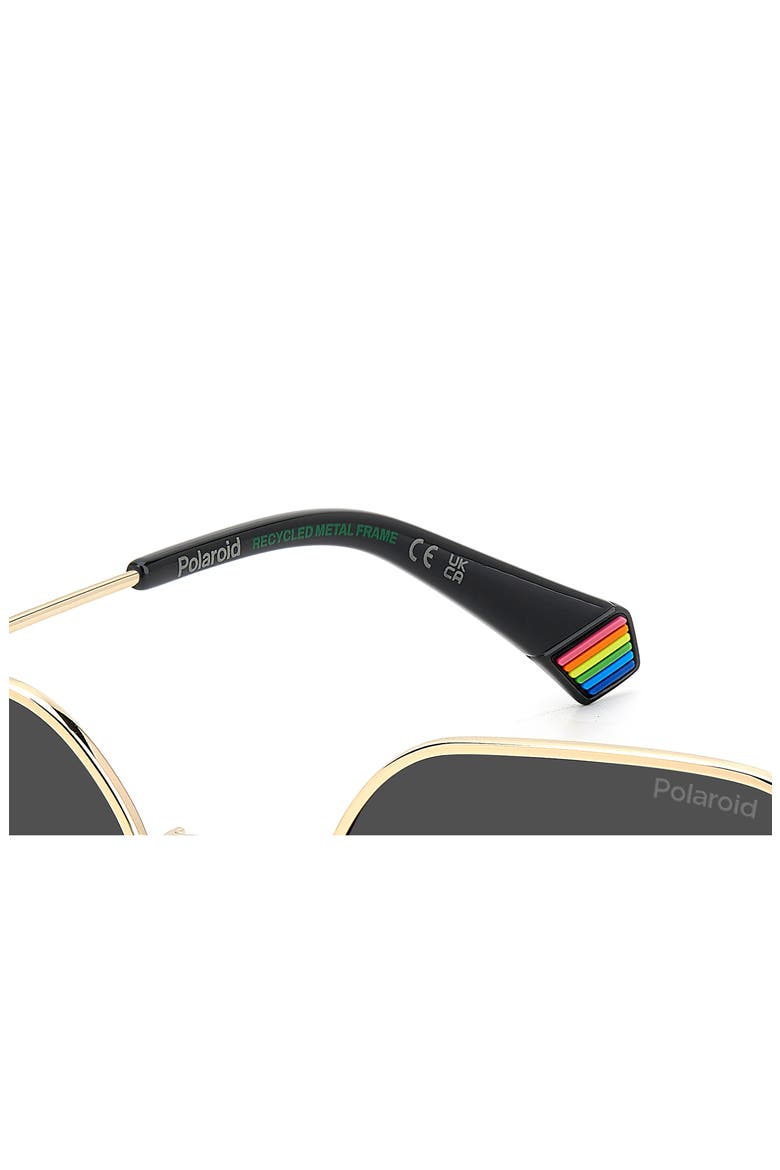 54mm Polarized Rectangular Sunglasses, Alternate, color, GOLD BLACK/ GREY POLAR