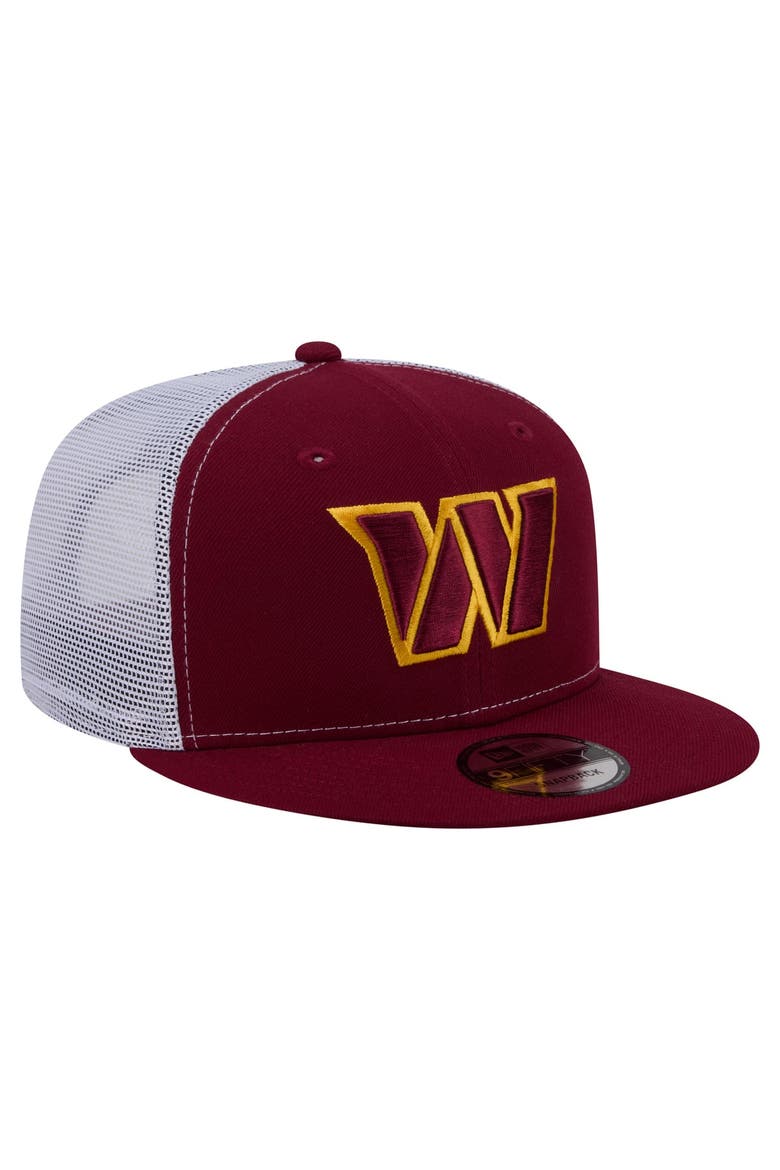 Men's New Era  Burgundy Washington Commanders Core Team 9FIFTY Trucker Snapback Hat, Alternate, color, Burgundy