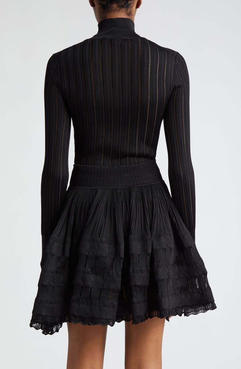 Alaïa Crinoline Rib Mock Neck Sweater, Alternate, color,