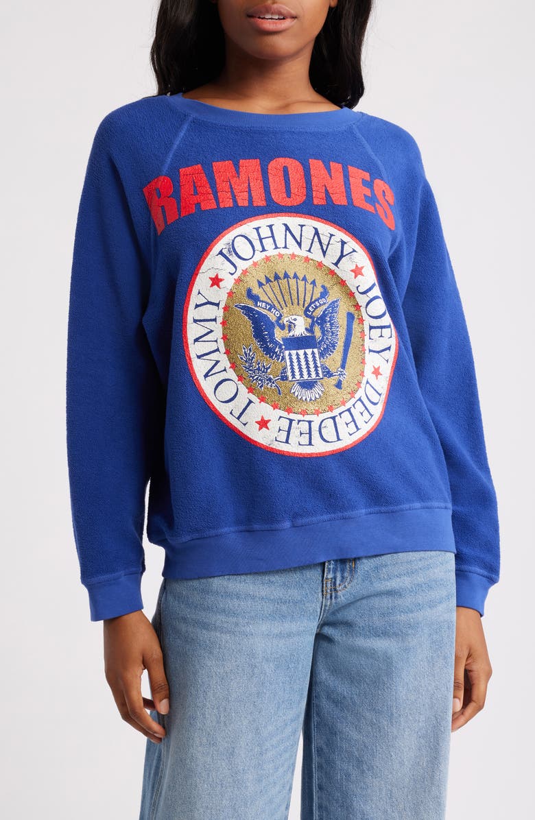 Daydreamer Ramones Reverse Cotton Terry Graphic Sweatshirt, Main, color,