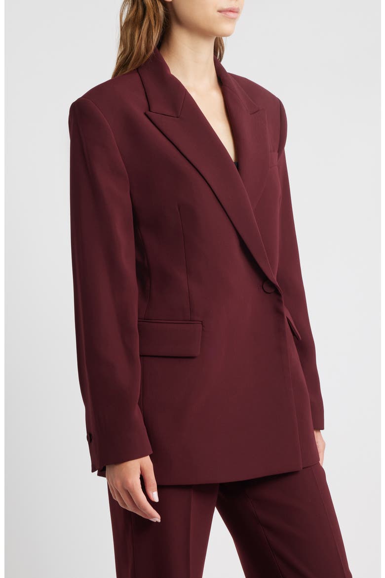 Iguana Double Breasted Blazer, Alternate, color, MAROON