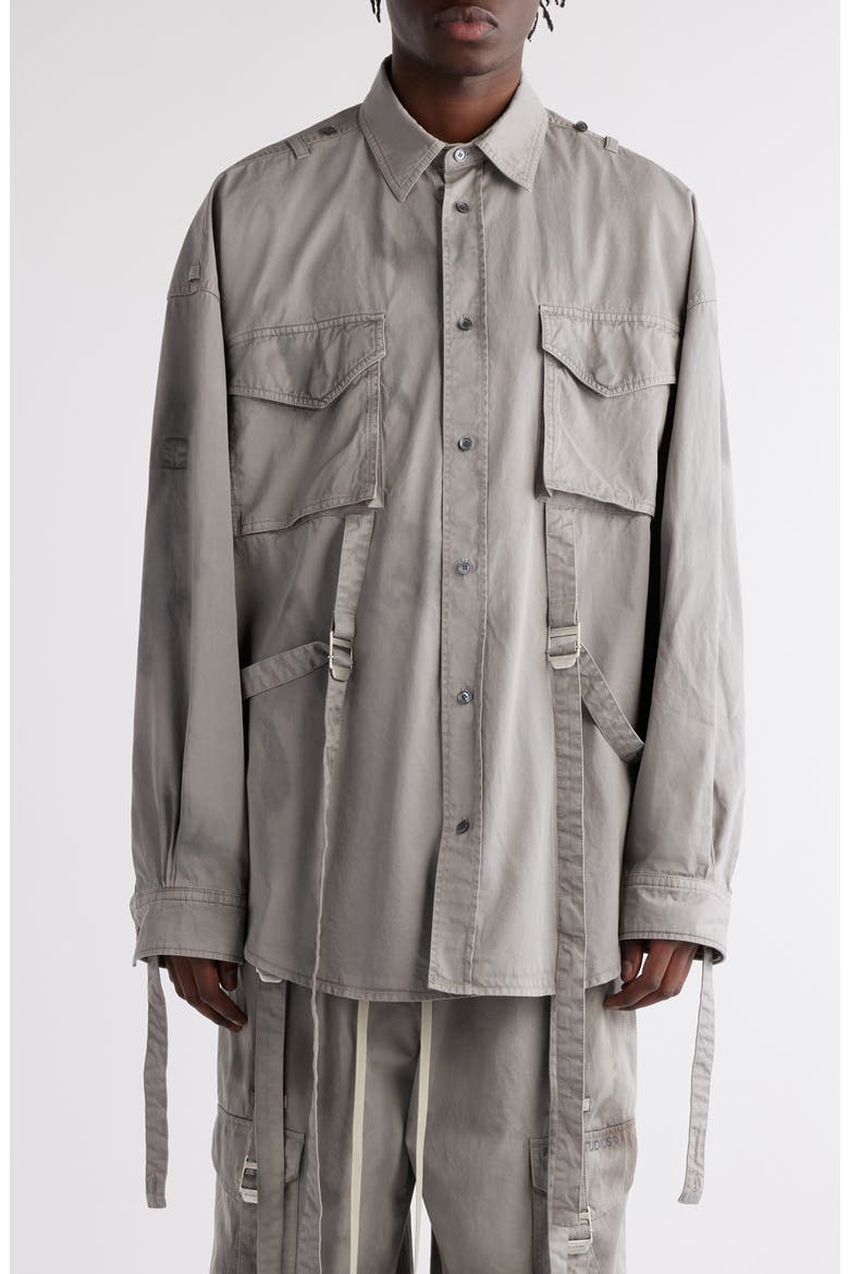 Cotton Utility Shirt, Main, color, MID GREY