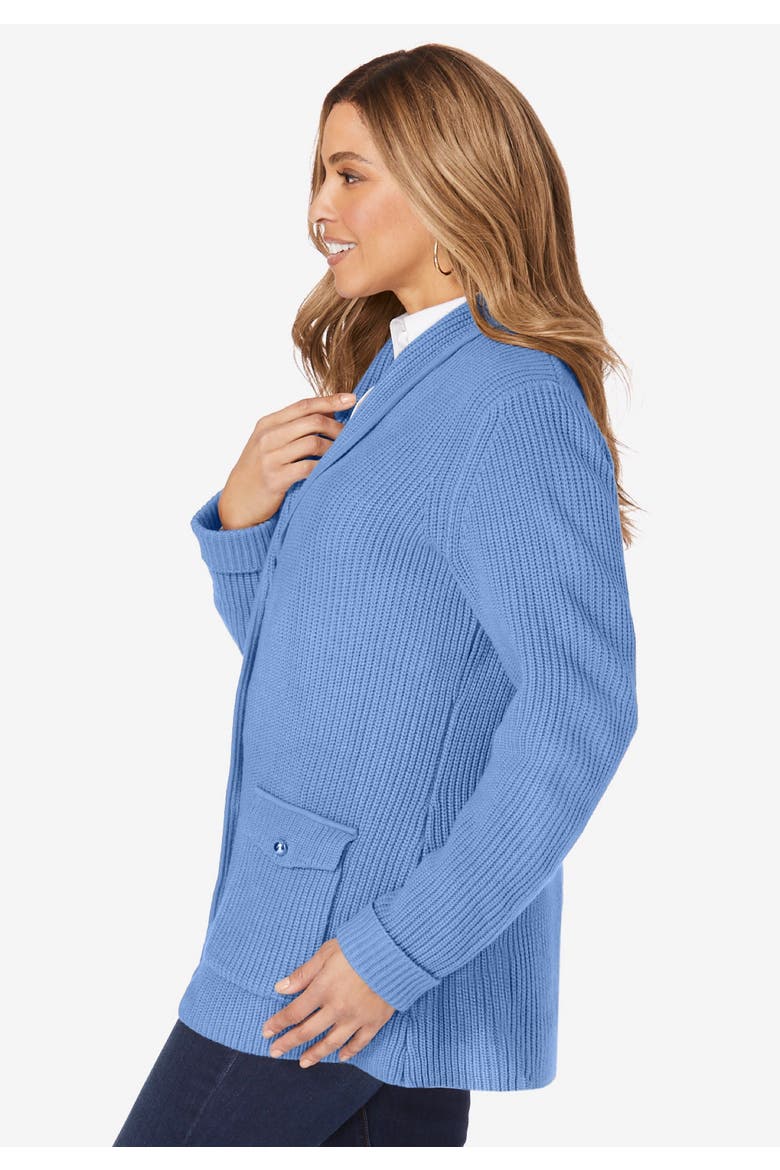 Shaker Blazer, Alternate, color, DUSTY INDIGO