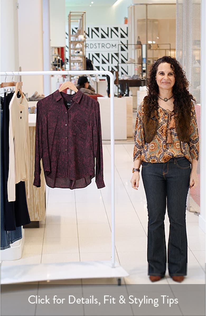 Josephine Snakeskin Print Button-Up Shirt