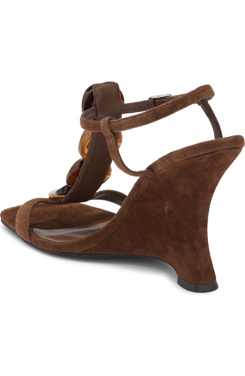 Jeffrey Campbell Palma Ankle Strap Wedge Sandal, Alternate, color, Espresso Suede