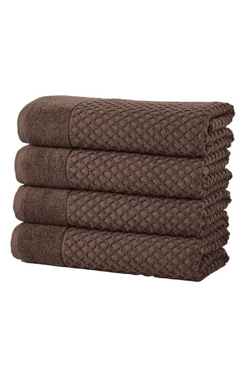 Diamond Waffle Texture 4-Pack Bath Towel Set