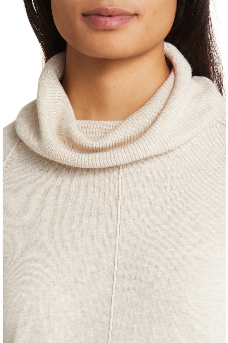 Turtleneck Tunic Sweater, Alternate, color, BEIGE OATMEAL LIGHT HEATHER