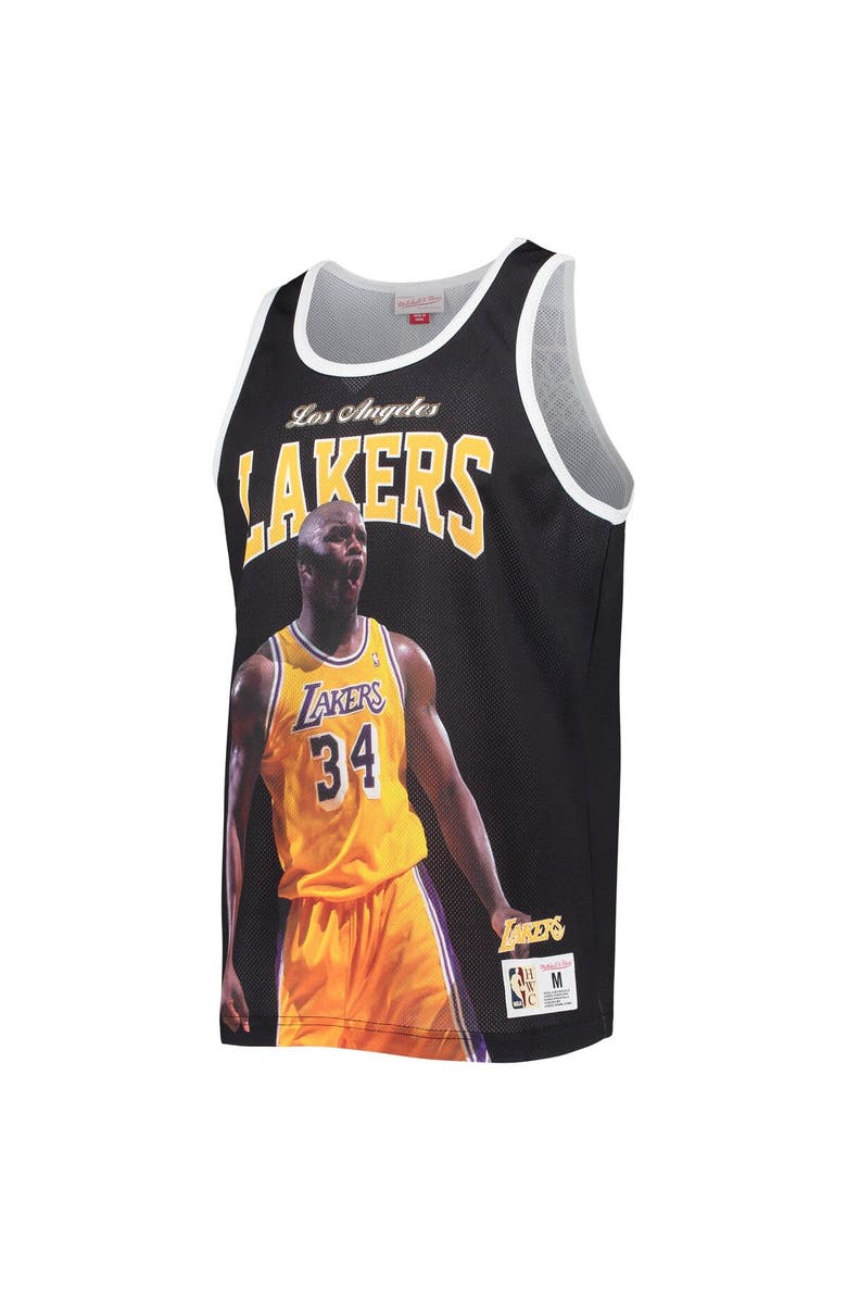 Mitchell & Ness Men's Mitchell & Ness Shaquille O'Neal Black Los Angeles Lakers Hardwood Classics Player Tank Top, Alternate, color, 