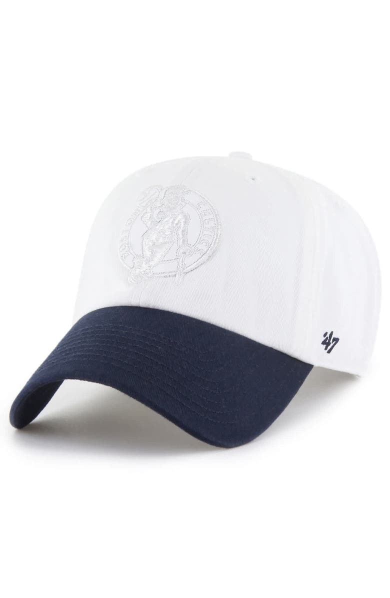 '47 Men's '47 x Tommy Hilfiger White/Navy Boston Celtics Courtside Cleanup Adjustable Hat, Alternate, color, White