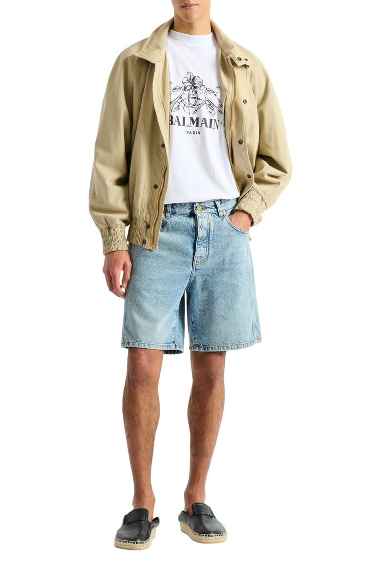 Printed Balmain Vine T-shirt, Alternate, color, white