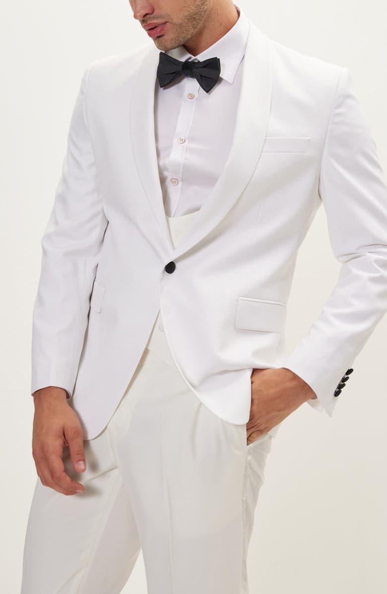 RON TOMSON Shawl Collar Formal Jacket, Main, color, White