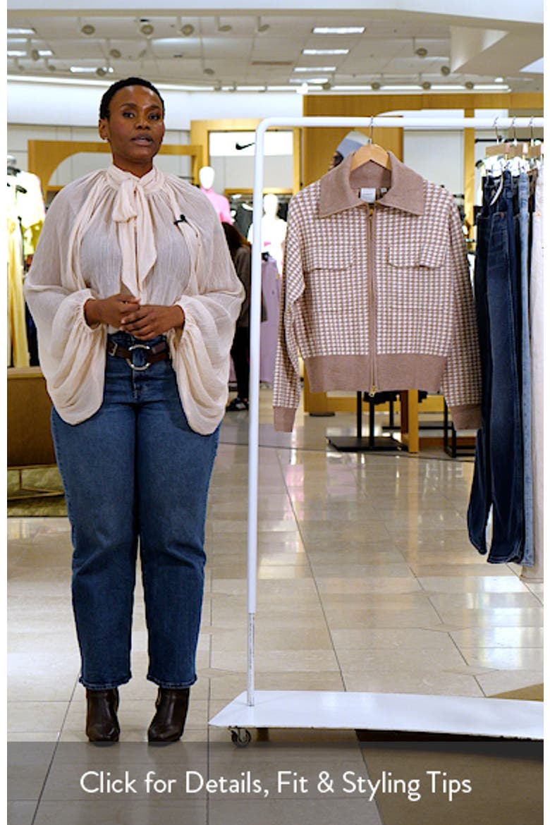 Wheels & Dollbabyツイードジャケット新品ブランドタグブローチ付き Varley Ablett Houndstooth Jacquard Zip Cardigan (Women) | Nordstrom