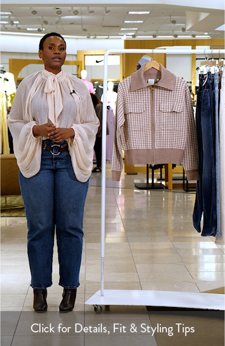 Varley Ablett Houndstooth Jacquard Zip Cardigan | Nordstrom